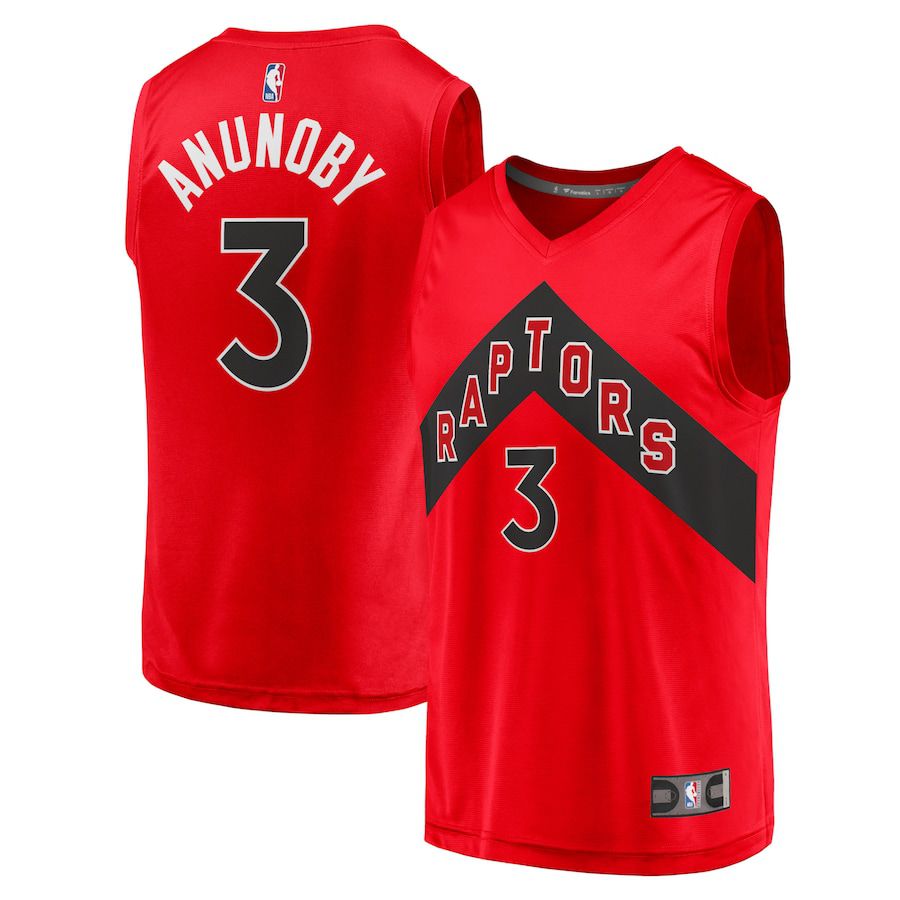 Men Toronto Raptors #3 OG Anunoby Fanatics Branded Red Fast Break Replica NBA Jersey